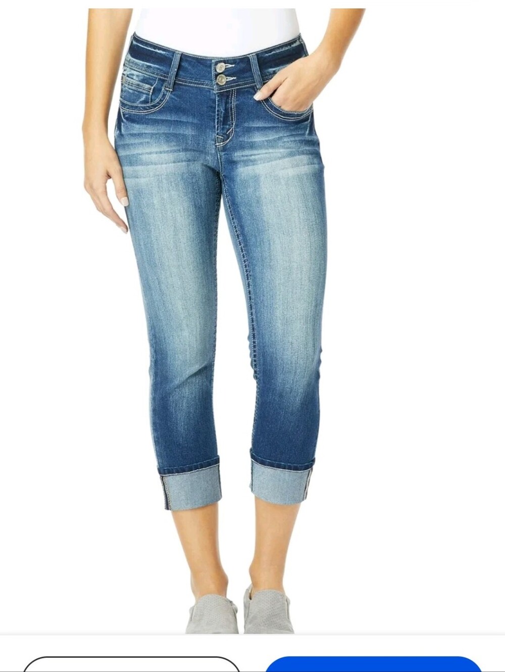 Wallflower Blue Washed Cropped Skinny Jeans
